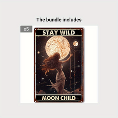 Stay Wild Moon Child Metal Tin Sign Home Bar Wall Decor 20x30