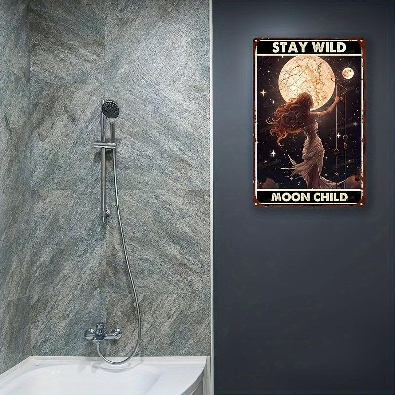 Stay Wild Moon Child Metal Tin Sign Home Bar Wall Decor 20x30