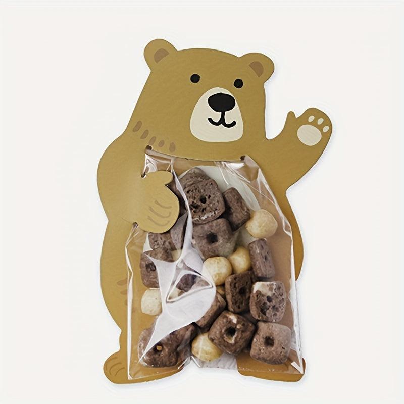 10pcs Cute Animal Cookie Bags for Retail Stores and Supermarkets