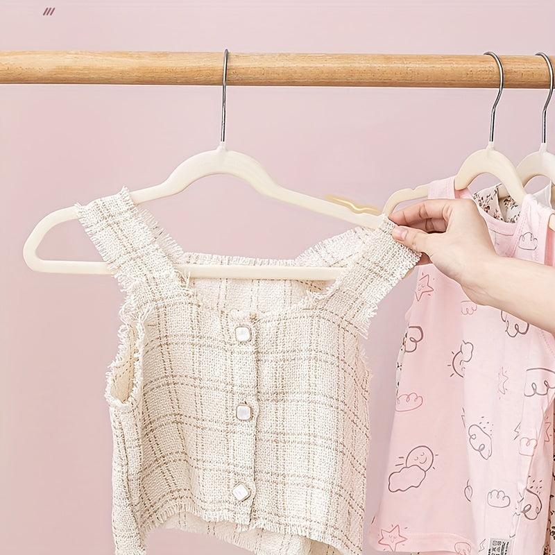 6pcs Mini Flocking Clothes Hangers Durable Clothes Drying Racks