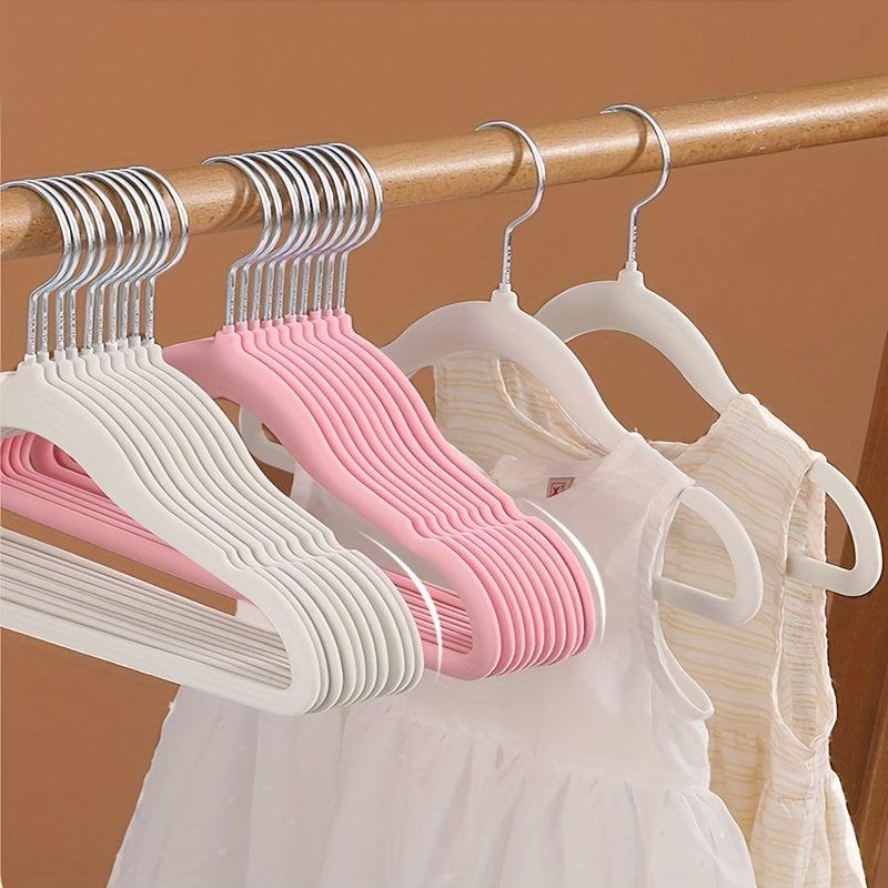6pcs Mini Flocking Clothes Hangers Durable Clothes Drying Racks