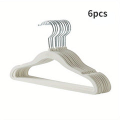 6pcs Mini Flocking Clothes Hangers Durable Clothes Drying Racks