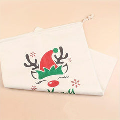 Christmas Elk Print Large Gift Bag for Holiday Party Decor Gift Candy Bag