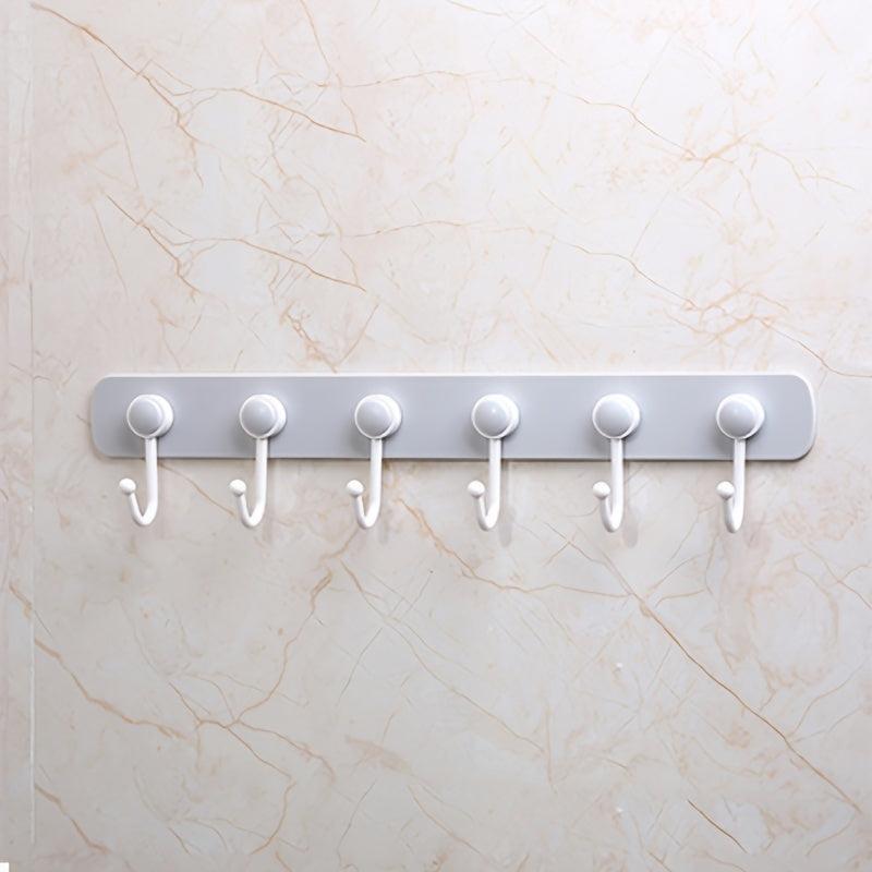 360 Rotating Hanging Storage Rack with 6 Hooks Towel Rag Hanger