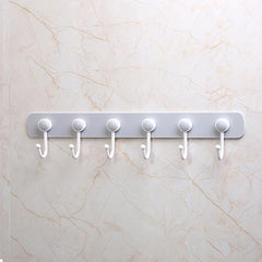 360 Rotating Hanging Storage Rack with 6 Hooks Towel Rag Hanger