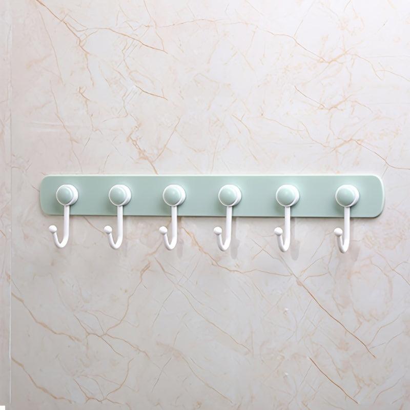 360 Rotating Hanging Storage Rack with 6 Hooks Towel Rag Hanger