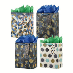 Medium Gift Bags Assorted with Tissue Paper for Birthdays and Holidays