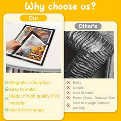 5pcs Magnetic Diamond Photo Frame Self-adhesive Canvas Wall Decoration