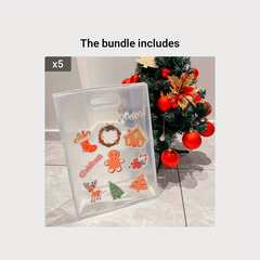 1pc DIY Christmas Gift Bag with 10 Random Pattern Stickers