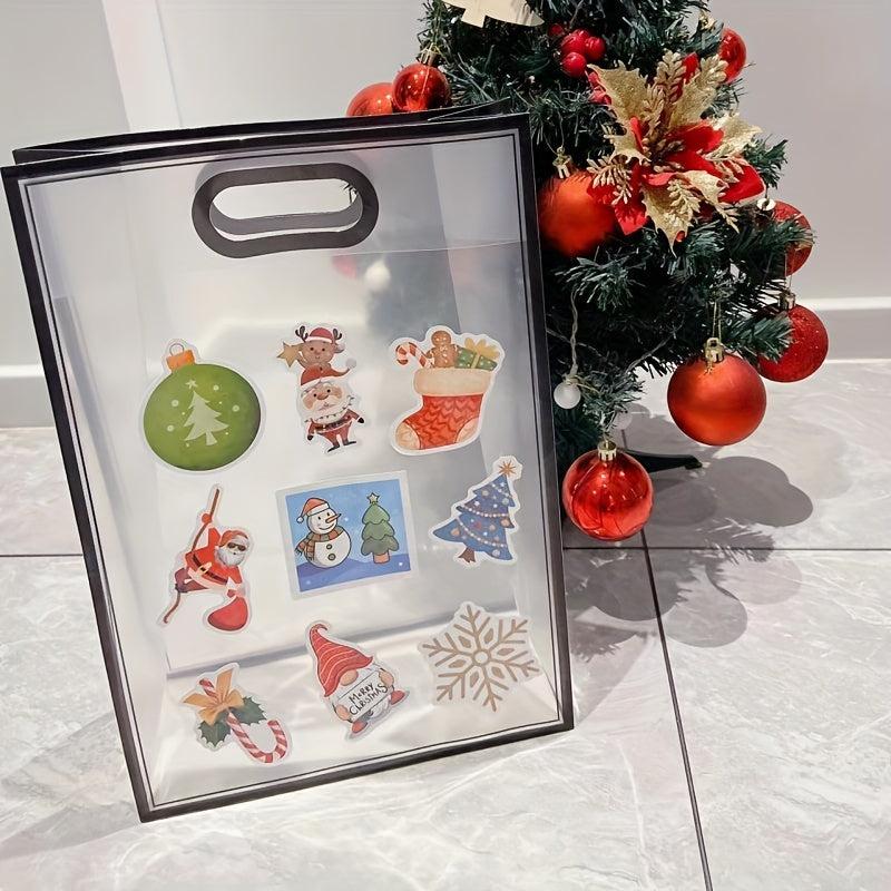 1pc DIY Christmas Gift Bag with 10 Random Pattern Stickers