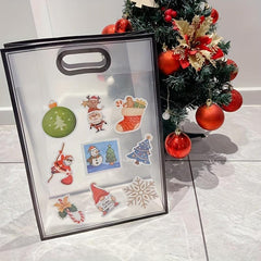 1pc DIY Christmas Gift Bag with 10 Random Pattern Stickers