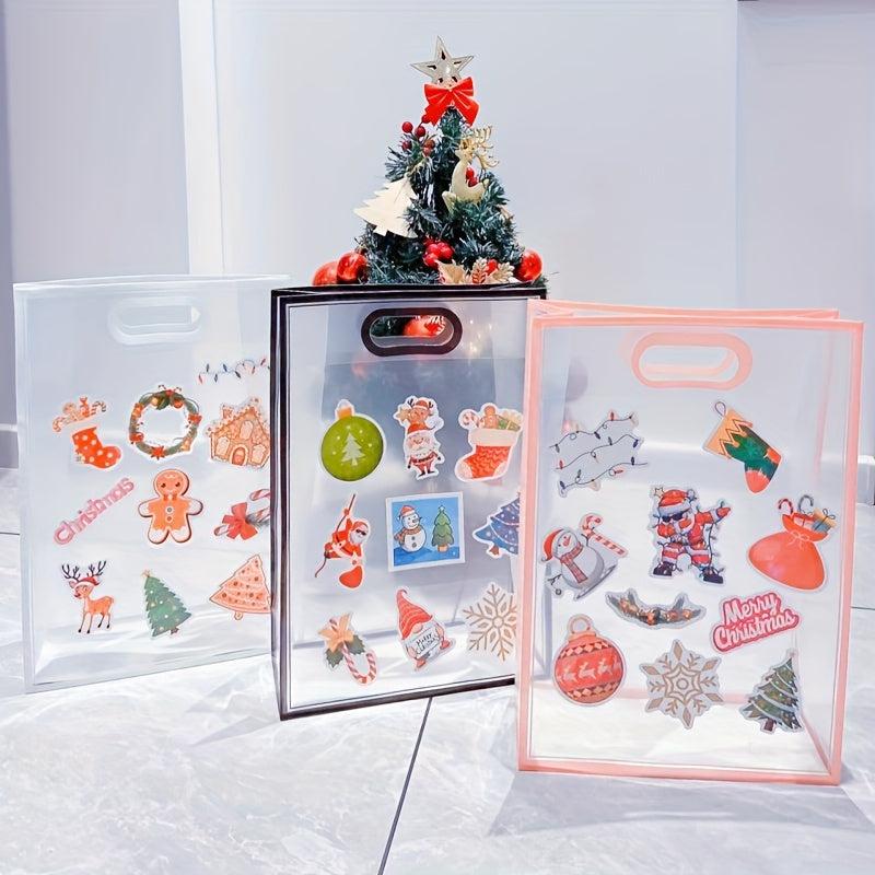 1pc DIY Christmas Gift Bag with 10 Random Pattern Stickers