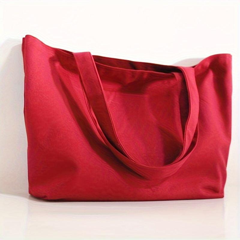 Solid Canvas Tote Bag for Work & Shopping