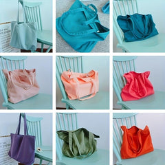 Solid Canvas Tote Bag for Work & Shopping