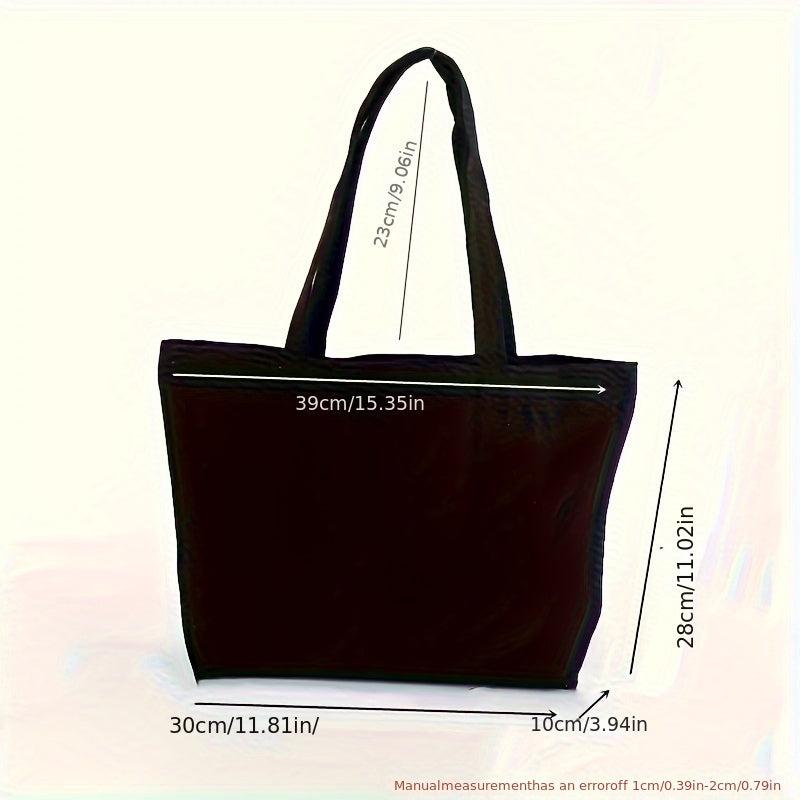 Solid Canvas Tote Bag for Work & Shopping