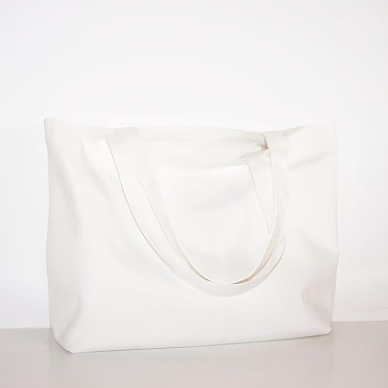 Solid Canvas Tote Bag for Work & Shopping