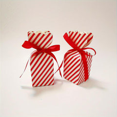 35pcs Christmas Red Striped Candy Box Wedding Packaging