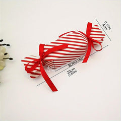 35pcs Christmas Red Striped Candy Box Wedding Packaging