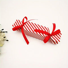 35pcs Christmas Red Striped Candy Box Wedding Packaging
