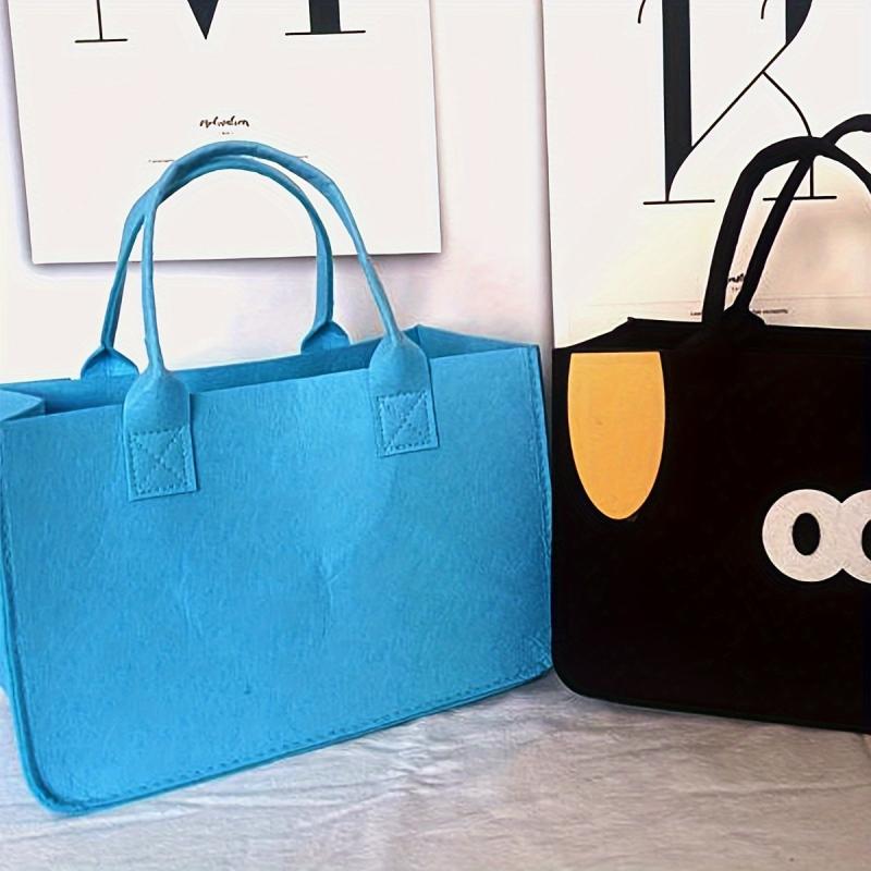 Large Capacity Felt Lunch Box Bento Bag Handbag For Classes & Work