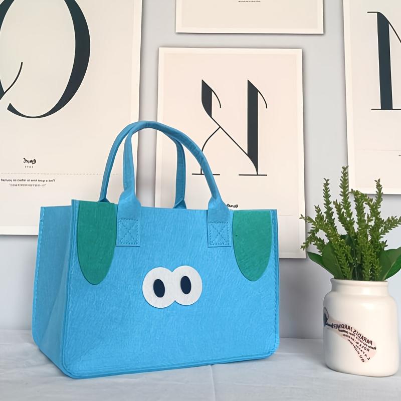 Large Capacity Felt Lunch Box Bento Bag Handbag For Classes & Work