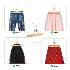 10pcs Wooden Pants And Skirt Rack Solid Wood Anti-slip Hanger