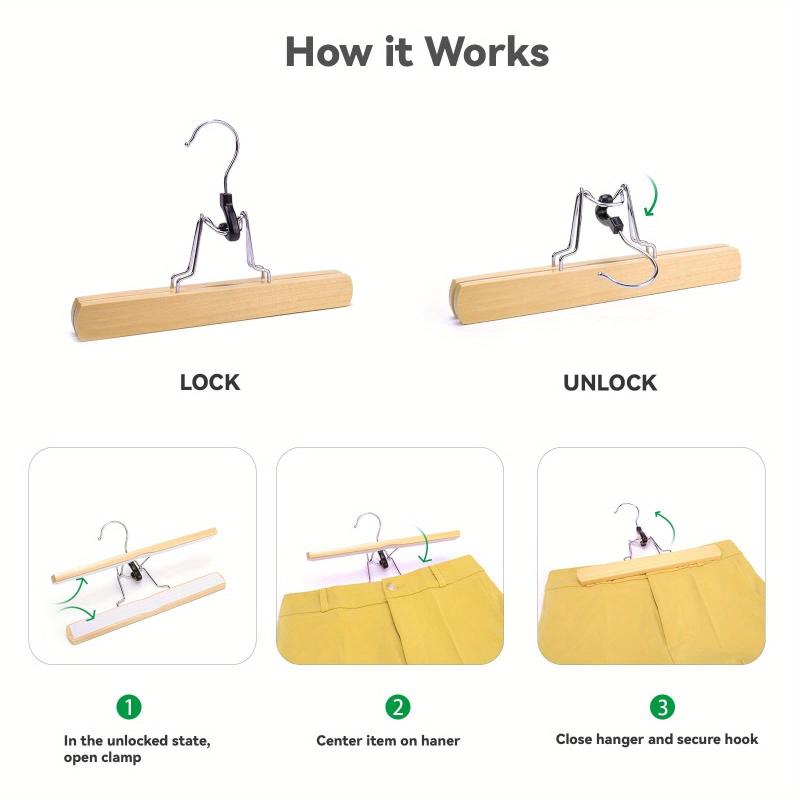 10pcs Wooden Pants And Skirt Rack Solid Wood Anti-slip Hanger