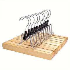 10pcs Wooden Pants And Skirt Rack Solid Wood Anti-slip Hanger
