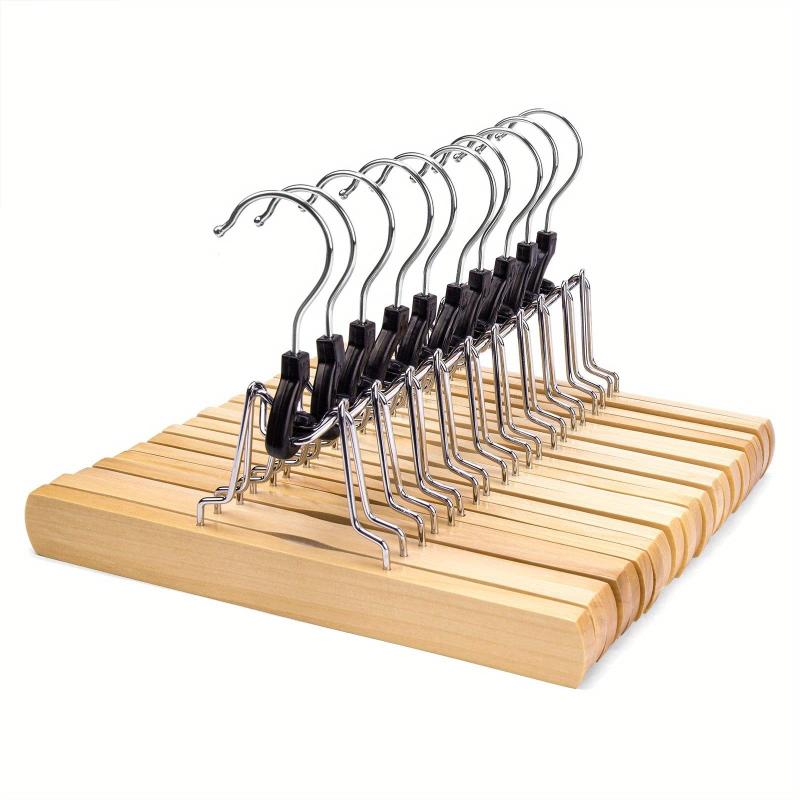 10pcs Wooden Pants And Skirt Rack Solid Wood Anti-slip Hanger