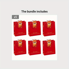6pcs Red Gift Bag Handy Etiquette Bag Kindergarten Candy Packaging Bag