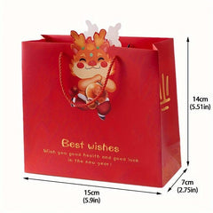 6pcs Red Gift Bag Handy Etiquette Bag Kindergarten Candy Packaging Bag