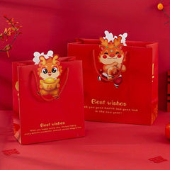 6pcs Red Gift Bag Handy Etiquette Bag Kindergarten Candy Packaging Bag