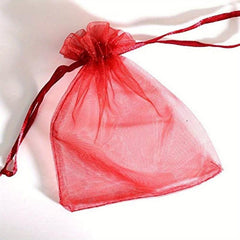 20pcs Wine Organza Gift Bags Drawstring Mesh Bags for Christmas