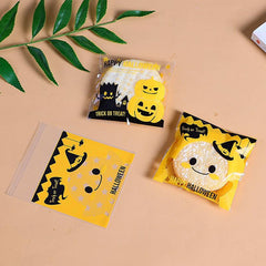 100pcs Halloween Pumpkin Gift Packaging Bags Candy Bags Biscuit Bags