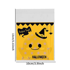 100pcs Halloween Pumpkin Gift Packaging Bags Candy Bags Biscuit Bags