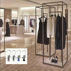 20pcs Stainless Steel Rack Clip Clothes Hanging Pin Hook for Travel