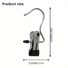 20pcs Stainless Steel Rack Clip Clothes Hanging Pin Hook for Travel