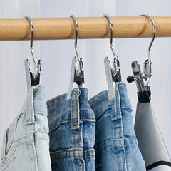 20pcs Stainless Steel Rack Clip Clothes Hanging Pin Hook for Travel