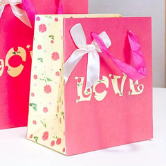 12pcs Gift Bag Paper Bag Candy Birthday Gift Bag Portable LOVE