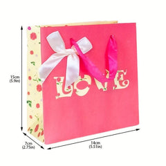 12pcs Gift Bag Paper Bag Candy Birthday Gift Bag Portable LOVE