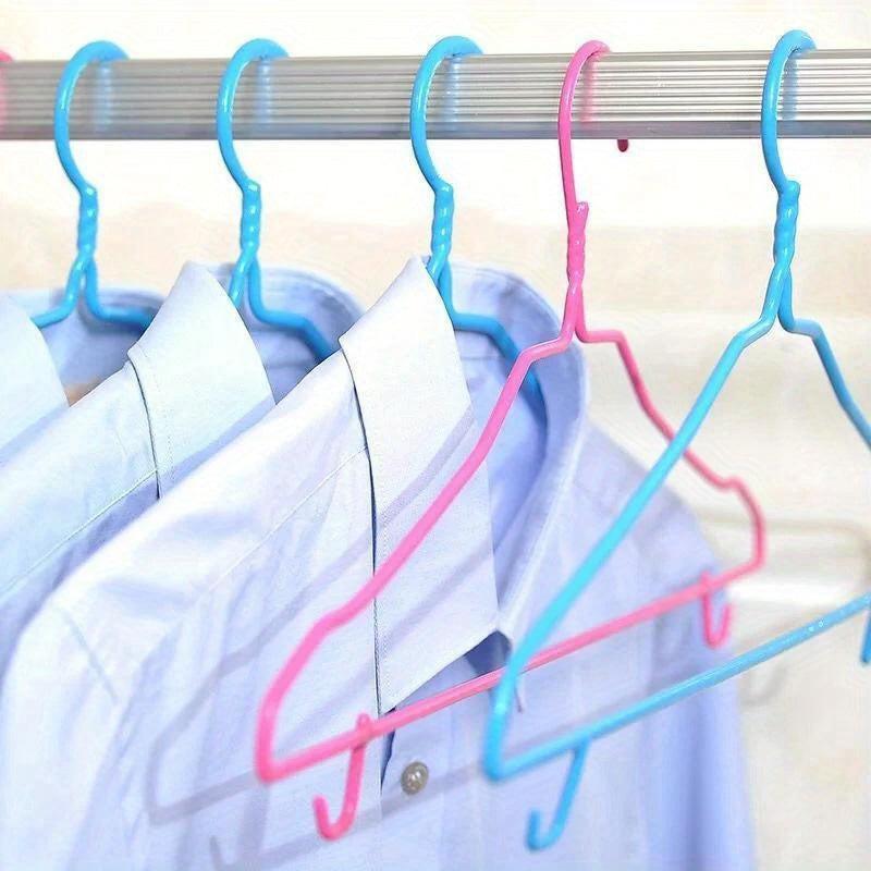 10pcs Metal Adult Coat Hanger Non-slip Clothes Hanger Wardrobe Organizer