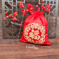 10pcs Chinese Style Lucky Gift Bags for Festive Jewelry Packaging