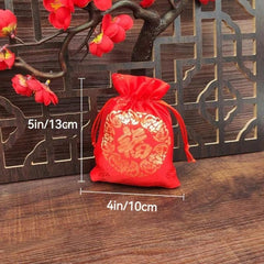 10pcs Chinese Style Lucky Gift Bags for Festive Jewelry Packaging
