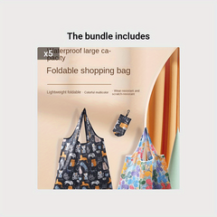 2pcs Foldable Waterproof Large Capacity Shopping Bag