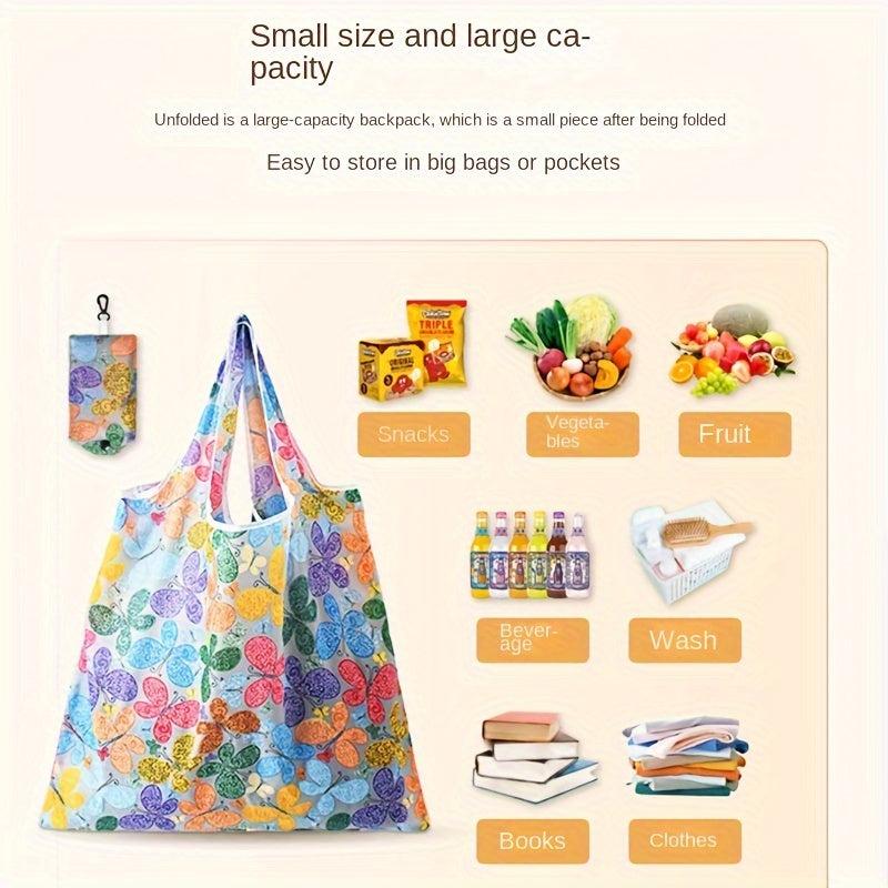 2pcs Foldable Waterproof Large Capacity Shopping Bag