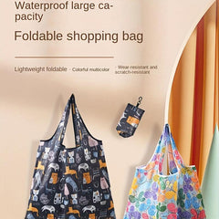 2pcs Foldable Waterproof Large Capacity Shopping Bag