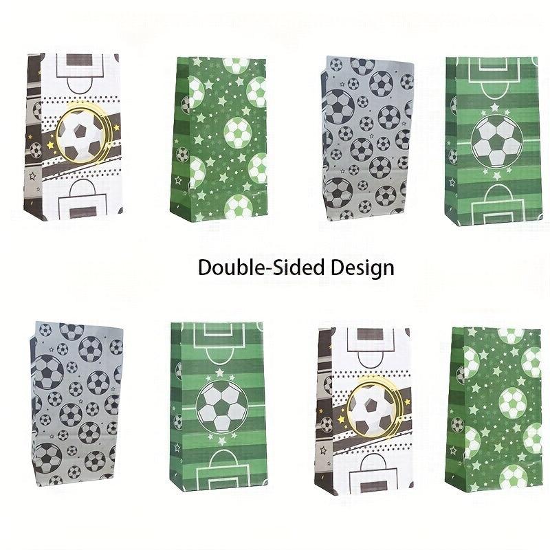 8pcs Soccer Party Bags Soccer Treat Bags Soccer Paper Bags Soccer Candy Bags