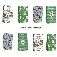 8pcs Soccer Party Bags Soccer Treat Bags Soccer Paper Bags Soccer Candy Bags