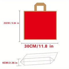 50pcs Christmas Gift Bags Red Golden Edge Shopping Holiday Tote Bags