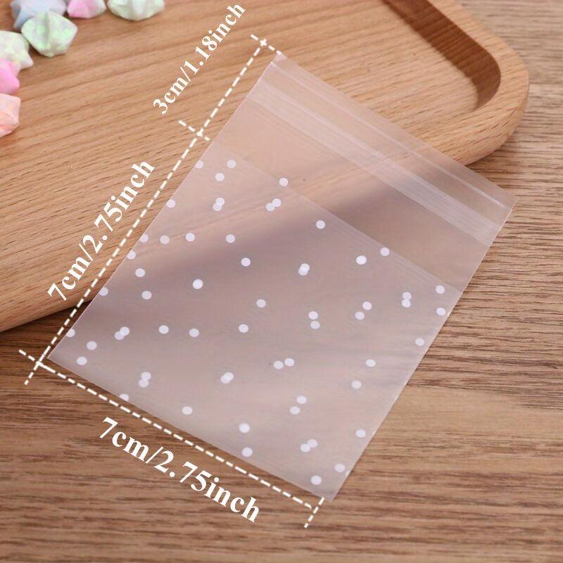 100pcs Self Closing Dot Frosted Packaging Bags for Biscuit Bags
